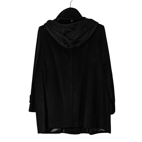 NWOT: Lauren Ralph Lauren Women's Black Hooded A-Line Wool Coat; Size 1X - Picture 4 of 15
